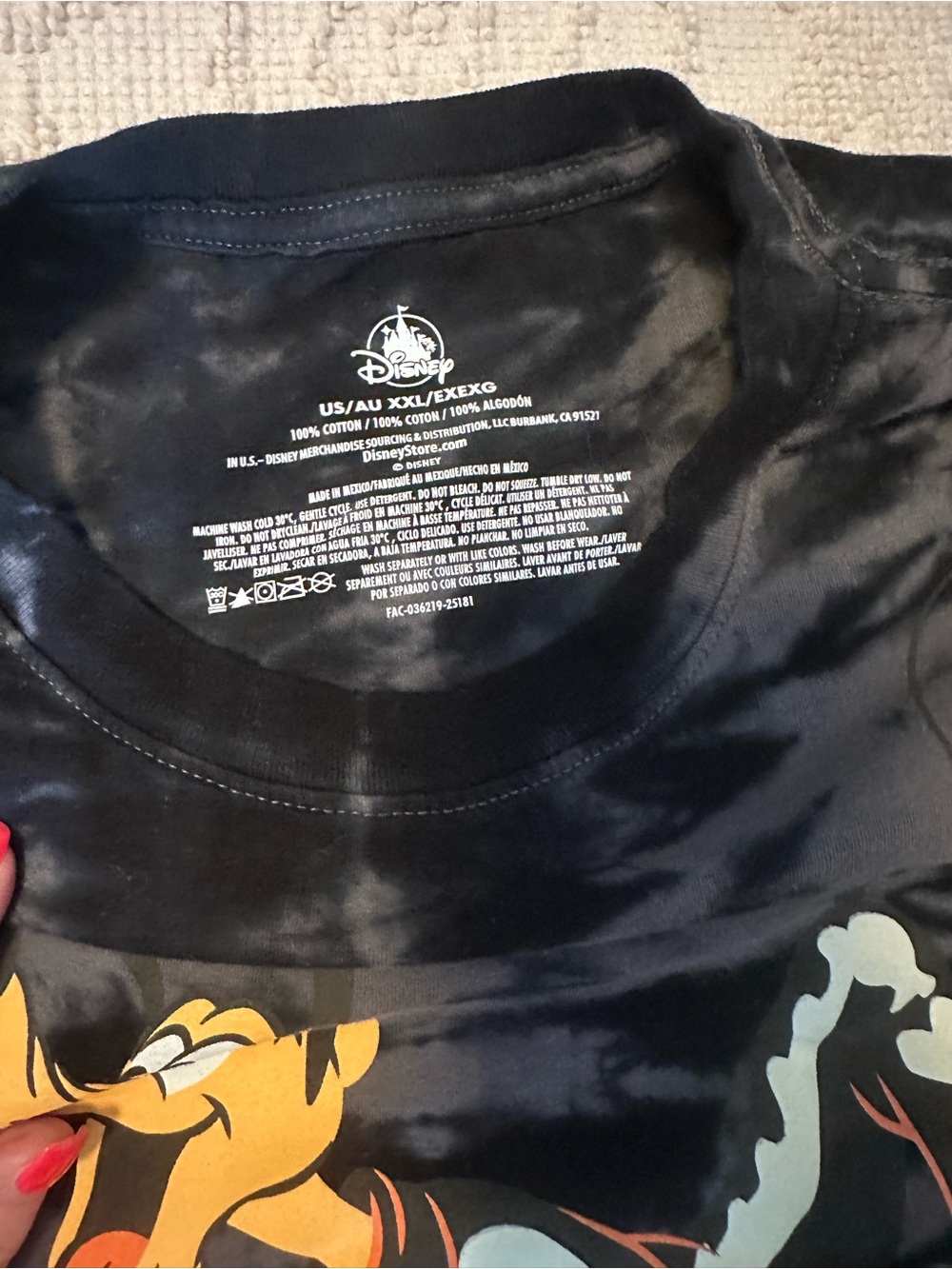 Disney Parks Howl-O-ween Pluto Skeleton Glow-in-the-dark Tie Dye T Unisex XXL - Picture 5 of 9